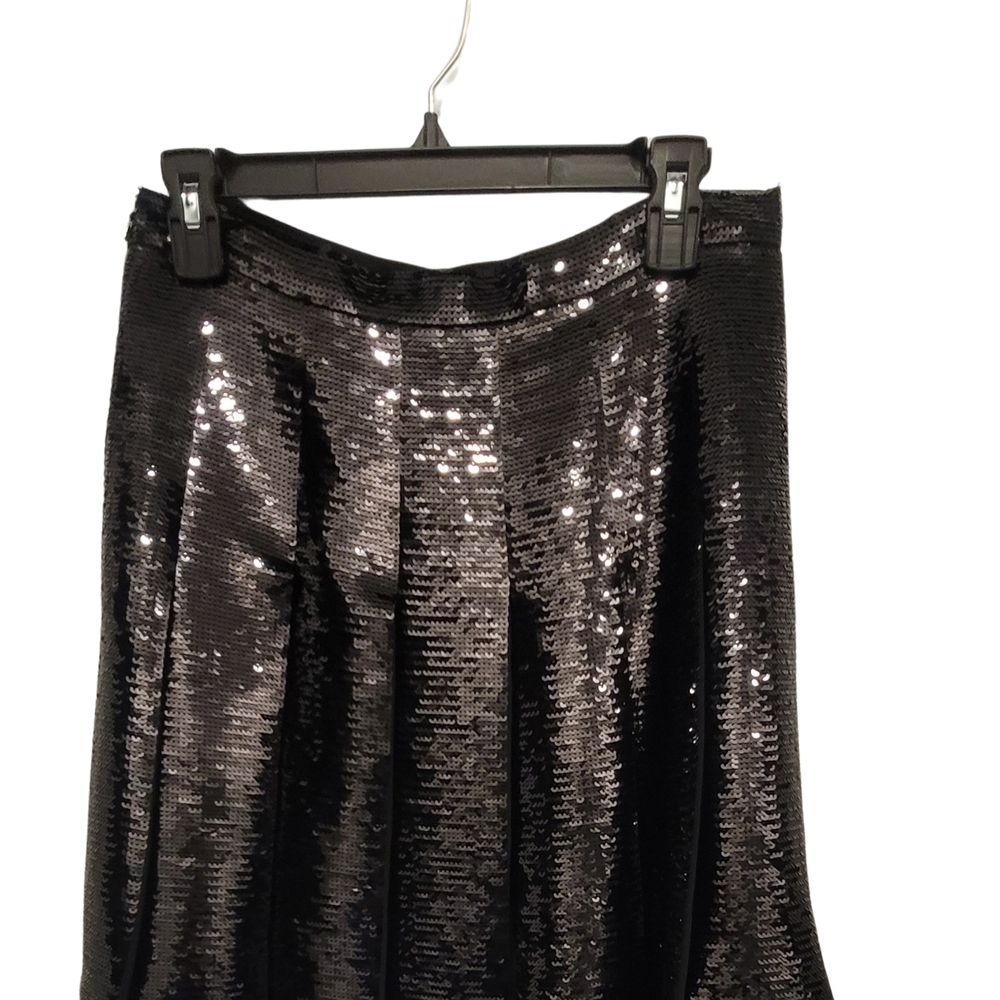 Michael Kors Black Sequin A-Line Midi Skirt